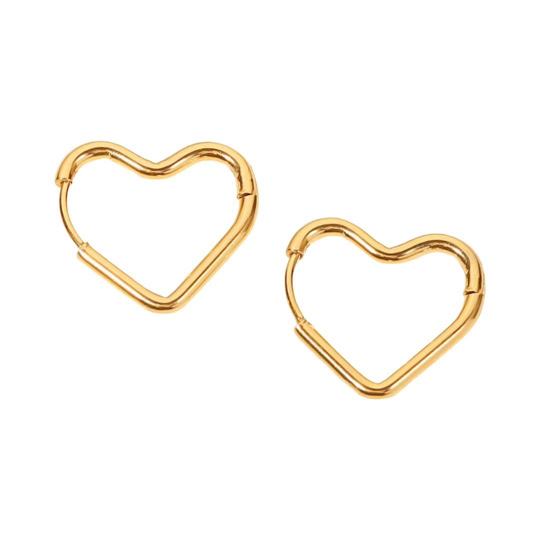 Hoop earrings with on sale heart