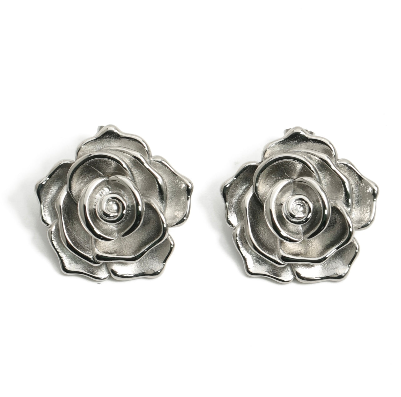 Super Chucky Rose Earrings - silver