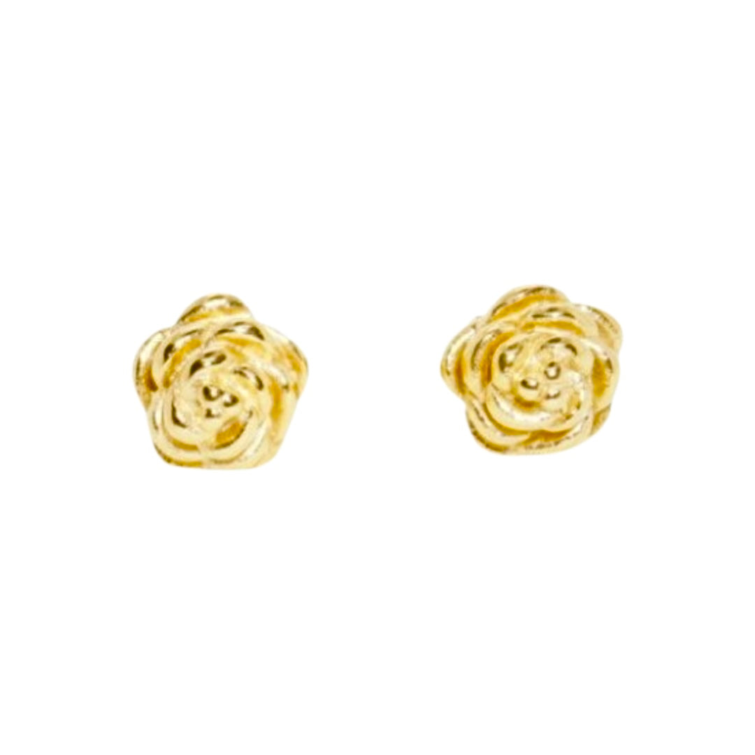 Rose Earrings - Gold