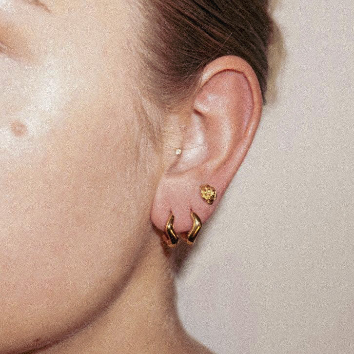 Rose Earrings - Gold