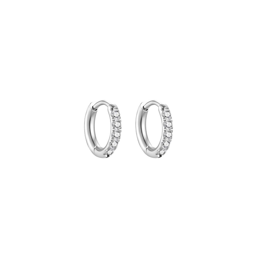 Callie Crystal Mini Hoops - Silber