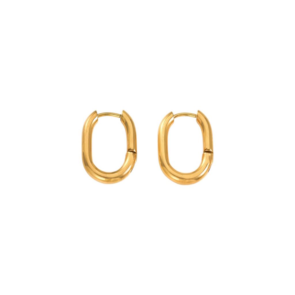 Oval Classy Hoops - Gold