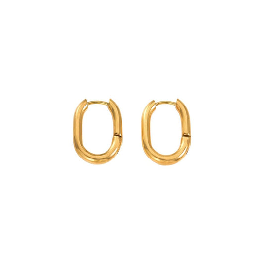 Oval Classy Hoops - Gold